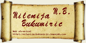 Milenija Bukumirić vizit kartica